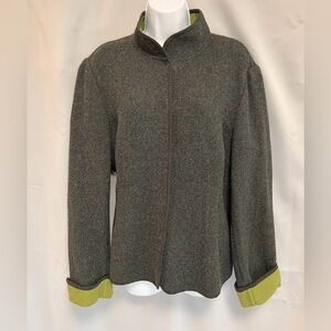 Vintage Evan-Picone Women’s Gray/ Green Lining Lightweight Jacket Sz 18